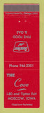 Matchbook Cover - The Cove Moscow IA Sinclair oil gas