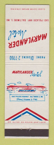 Matchbook Cover - Marylander Motel Baltimore MD