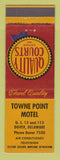 Matchbook Cover - Towne Point Motel Dover DE Quality Courts