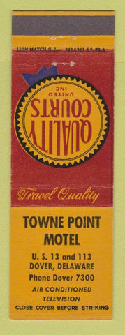 Matchbook Cover - Towne Point Motel Dover DE Quality Courts
