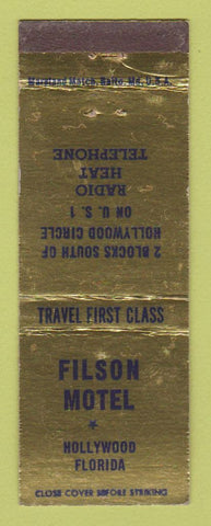 Matchbook Cover - Filson Motel Hollywood FL WEAR