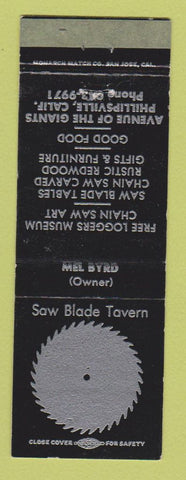 Matchbook Cover - Saw Blade Tavern Phillipsville CA WEAR