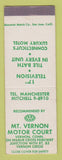 Matchbook Cover - Mount Vernon Motor Court Vernon CT SAMPLE WORN