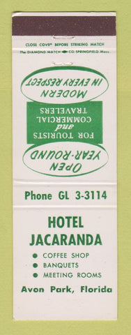 Matchbook Cover - Hotel Jacaranda Avon Park FL