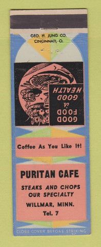 Matchbook Cover - Puritan Cafe Willmar MN