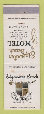 Matchbook Cover - Edgewater Beach Motel St Petersburg FL WEAR