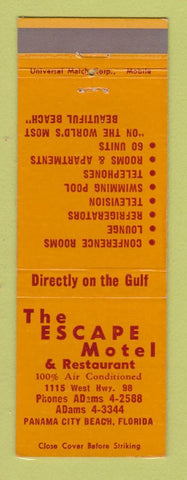 Matchbook Cover - Escape Motel Panama City Beach FL