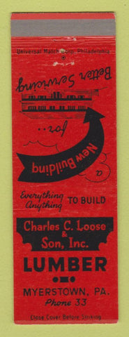 Matchbook Cover - Charles Loose and Son Lumber Myerstown PA