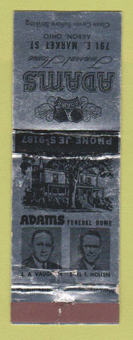 Matchbook Cover - Adams Funeral Home Akron OH WEAR