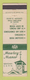 Matchbook Cover - Hawley Manor Newtown CT