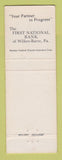 Matchbook Cover - Wilkes College Wilkes Barre PA