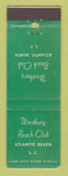 Matchbook Cover - Westbury Beach Club Atlanticd Beach LI NY