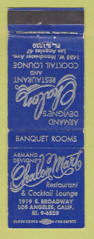 Matchbook Cover - Armand Devigne's Chalon Restaurant Los Angeles CA WEAR