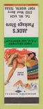 Matchbook Cover - Jack's Package Store Liquor Fort Worth TX pinup
