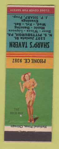 Matchbook Cover - Sharp's Tavern Pittsburgh PA pinup