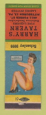 Matchbook Cover - Harry's Tavern Pittsburgh PA pinup
