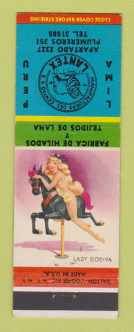 Matchbook Cover - Lantex Lima Peru wool pinup