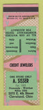 Matchbook Cover - A Sisser Jewelry Store Cleveland OH ARROW