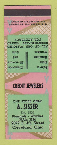 Matchbook Cover - A Sisser Jewelry Store Cleveland OH ARROW