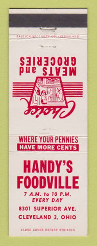 Matchbook Cover - Handy's Foodville Grocery Cleveland OH
