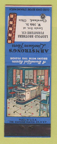 Matchbook Cover - Armstrong Linoleum Floors Leopold Bros Furniture Cleveland OH