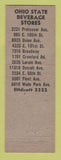 Matchbook Cover - Ohio State Beverage Beer Cleveland OH