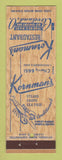 Matchbook Cover - Kornman's Restaurant Cleveland OH lobster