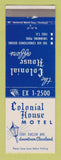 Matchbook Cover - Colonial House Motel Cleveland OH