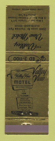 Matchbook Cover - Valley View Motel Cleveland OH