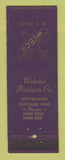 Matchbook Cover - Webco Webster Products Cleveland OH
