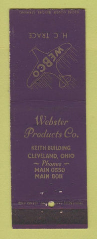 Matchbook Cover - Webco Webster Products Cleveland OH