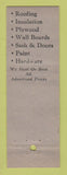 Matchbook Cover - Suid Wahl Lumber Supply Cleveland OH