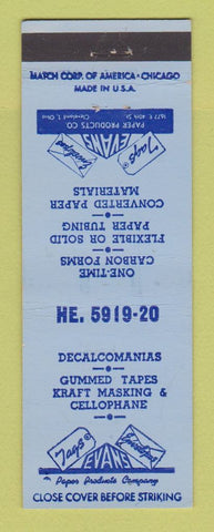 Matchbook Cover - Evans Tags Cleveland OH