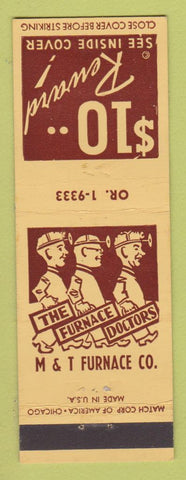 Matchbook Cover - Furnace Doctors M&T Furnace Cleveland OH