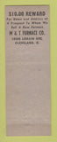 Matchbook Cover - Furnace Doctors M&T Furnace Cleveland OH