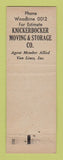 Matchbook Cover - Knickerbocker Moving Storage Cleveland OH