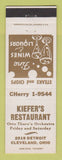 Matchbook Cover - Kiefer's Restaurant Cleveland OH