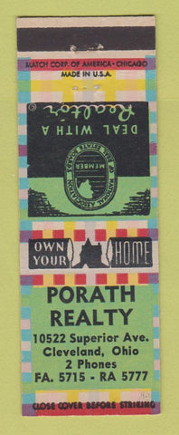 Matchbook Cover - Porath Real Estate Cleveland OH
