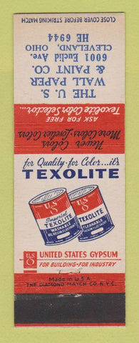 Matchbook Cover - Texolite Paint US Wall Paper Cleveland OH