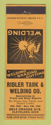 Matchbook Cover - Ridler Tank and Welding Cleveland OH