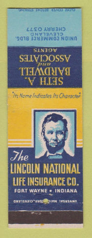Matchbook Cover - Lincoln National Life Insurance Seth Bardwell Cleveland