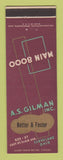 Matchbook Cover - AS Gilman Cleveland OH copy art typography printing