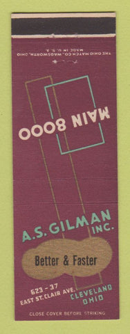 Matchbook Cover - AS Gilman Cleveland OH copy art typography printing