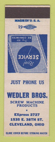 Matchbook Cover - Wedler Bros Screw Machine Products Cleveland OH