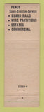 Matchbook Cover - Knapp Wire Fence Cleveland OH