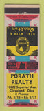 Matchbook Cover - Porath Real Estate Cleveland OH