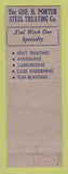 Matchbook Cover - Geo Porter Steel Treating Cleveland OH