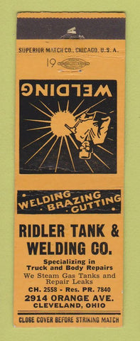 Matchbook Cover - Ridler Tank and Welding Cleveland OH