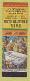 Matchbook Cover - Dale Athletic Club Rockdale IL billiards ping pong hillbilly
