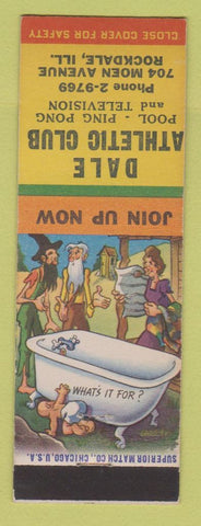 Matchbook Cover - Dale Athletic Club Rockdale IL billiards ping pong hillbilly